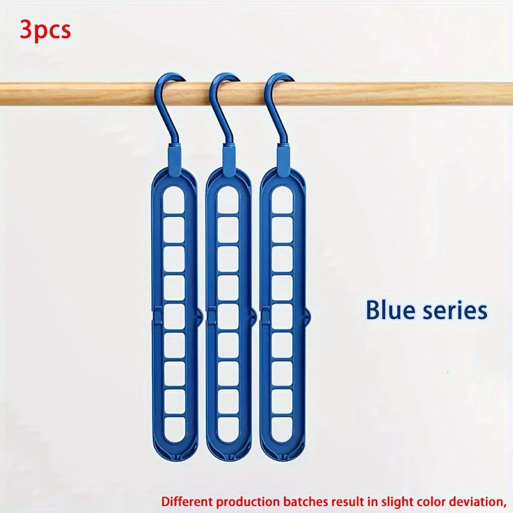 3pcs, 9-Hole Foldable Hangers