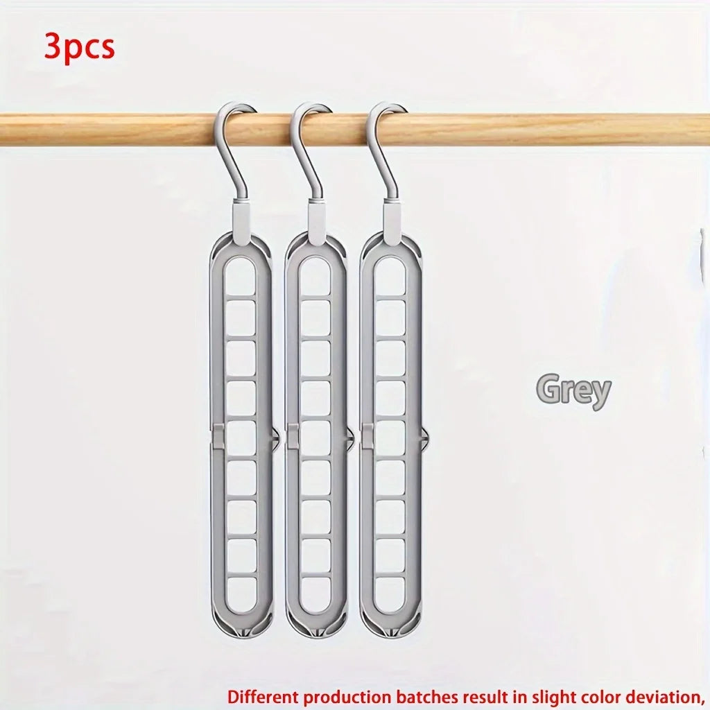 3pcs, 9-Hole Foldable Hangers
