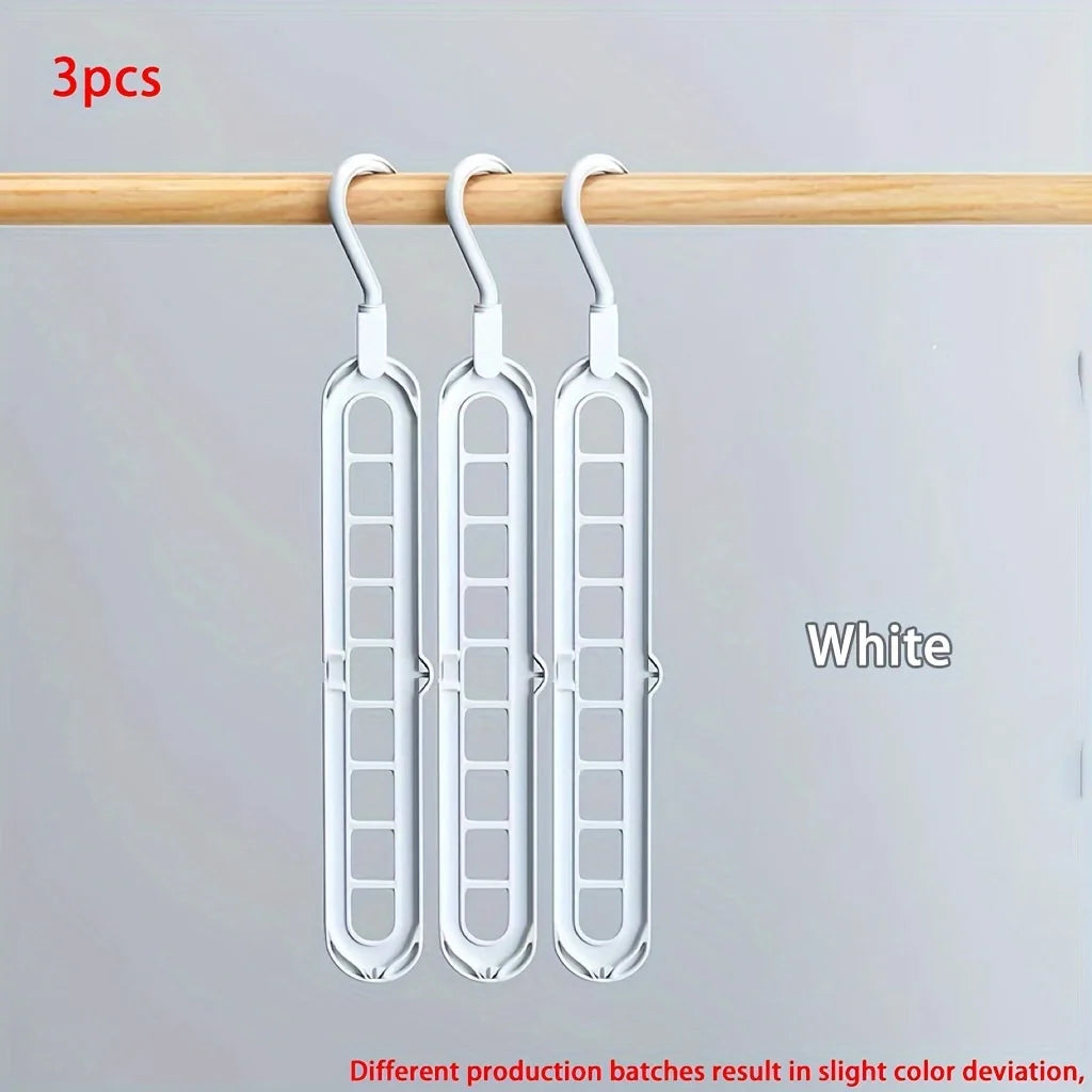 3pcs, 9-Hole Foldable Hangers