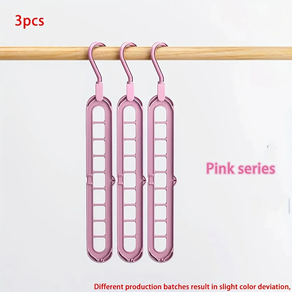 3pcs, 9-Hole Foldable Hangers