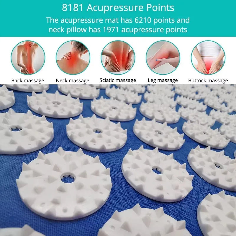Acupressure Massage Mat Pillow Set